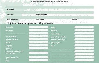 Dvig spričeval v času počitnic